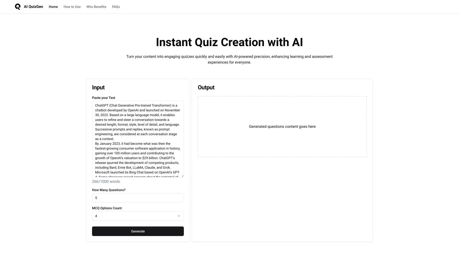 AIQuizGen screenshot