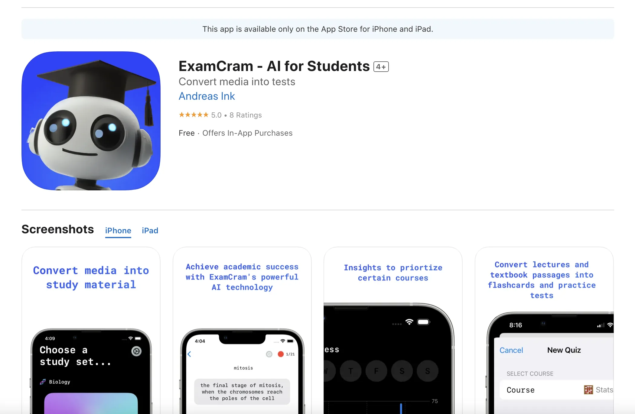 ExamCram screenshot