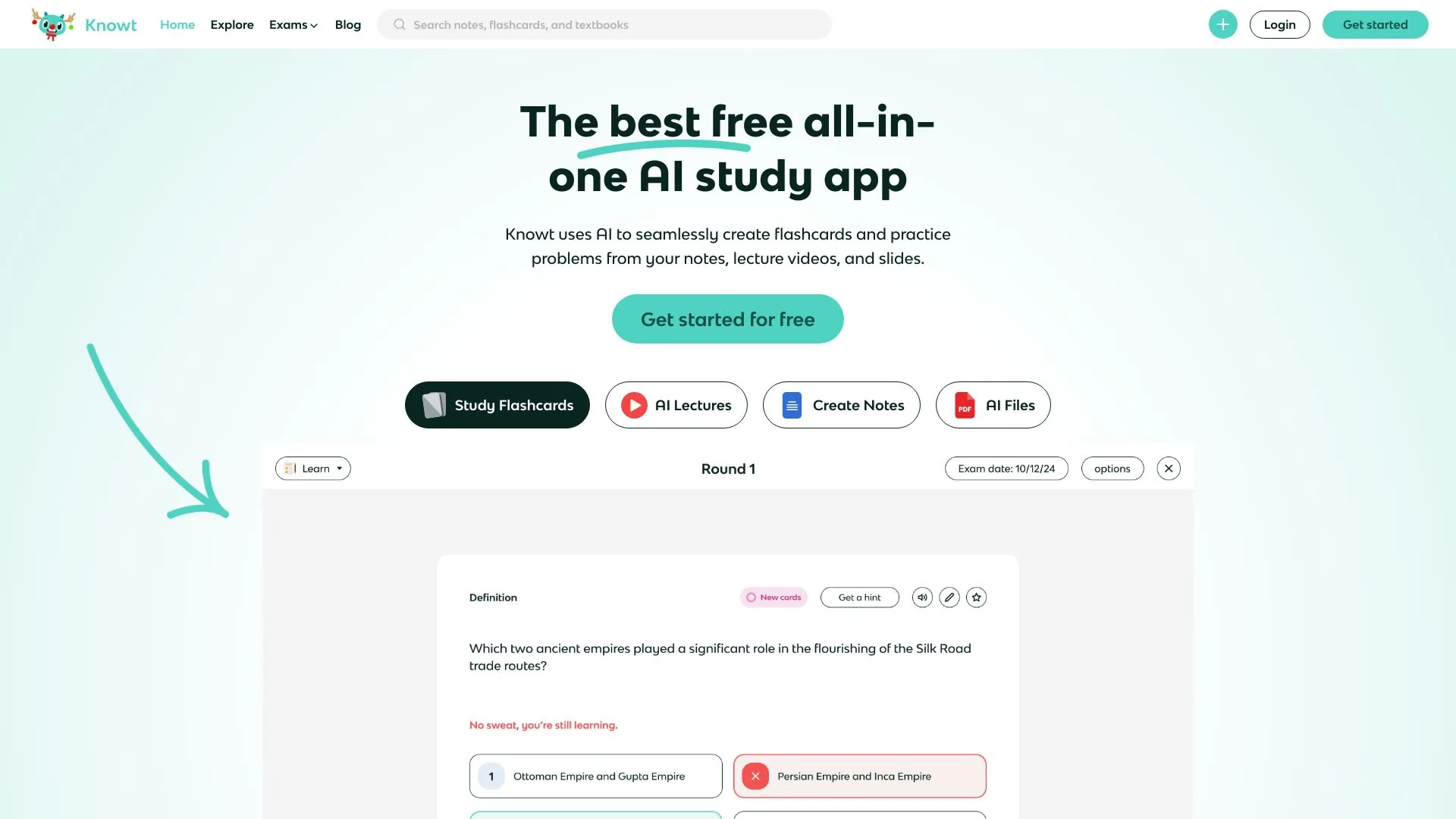 Knowt screenshot