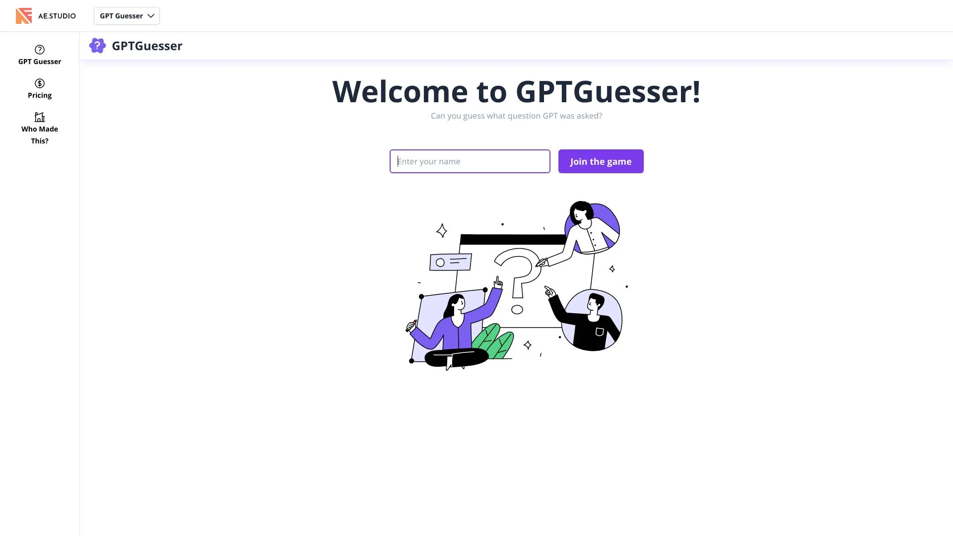 GPT Guesser screenshot