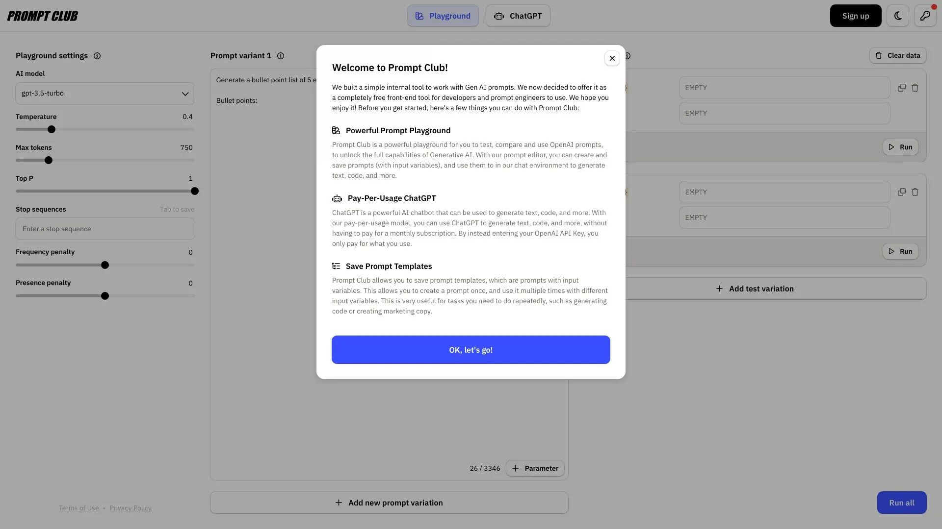 Prompt Club screenshot