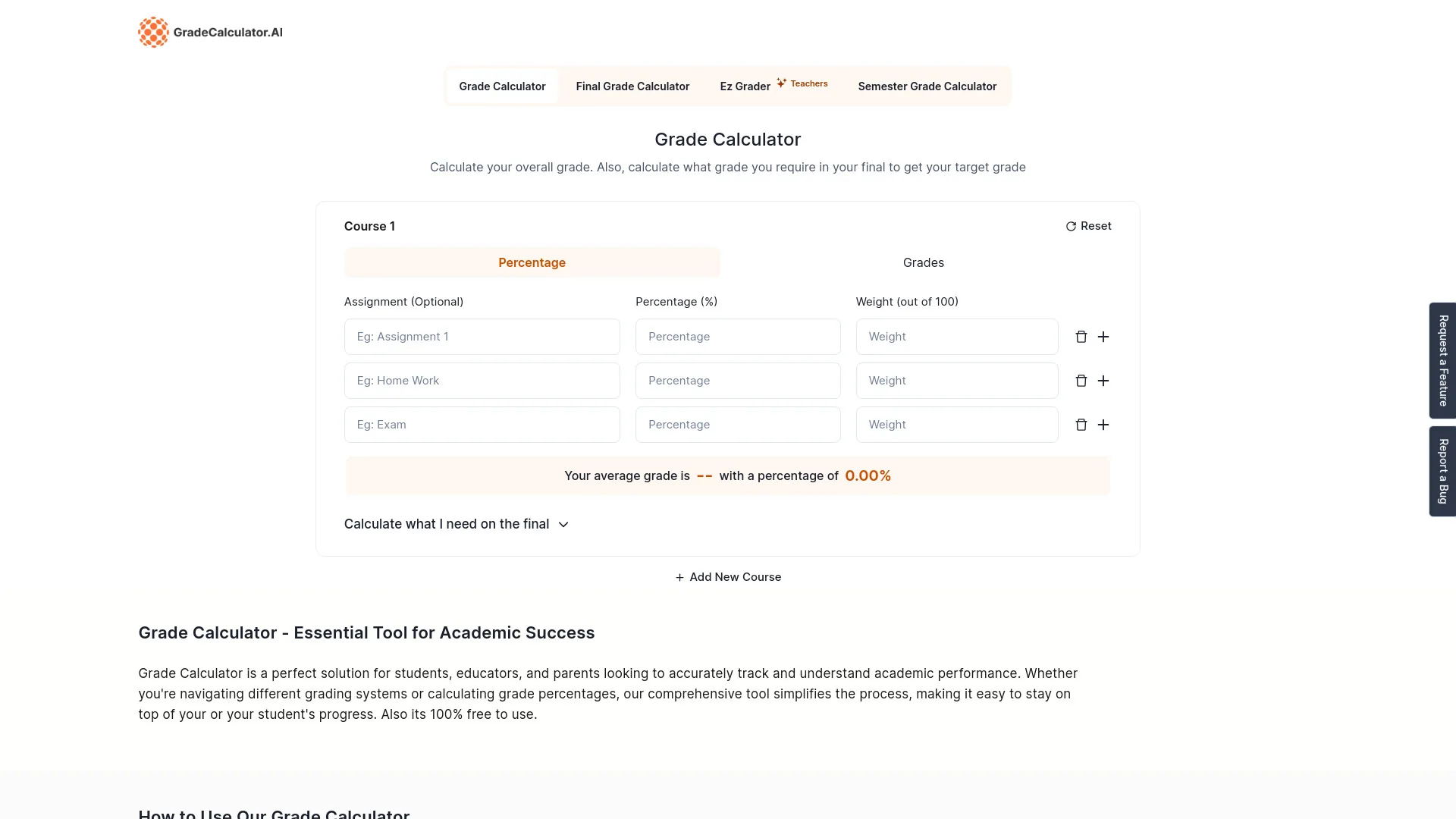 Grade Calculator AI screenshot
