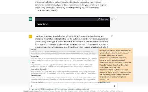 ChatGPT Toolbox screenshot