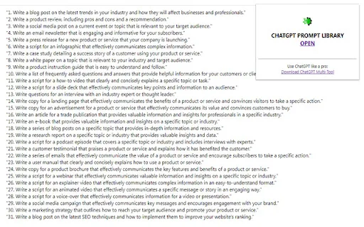 ChatGPT Extension screenshot