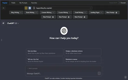 AI Prompt Lab Chrome Extension screenshot