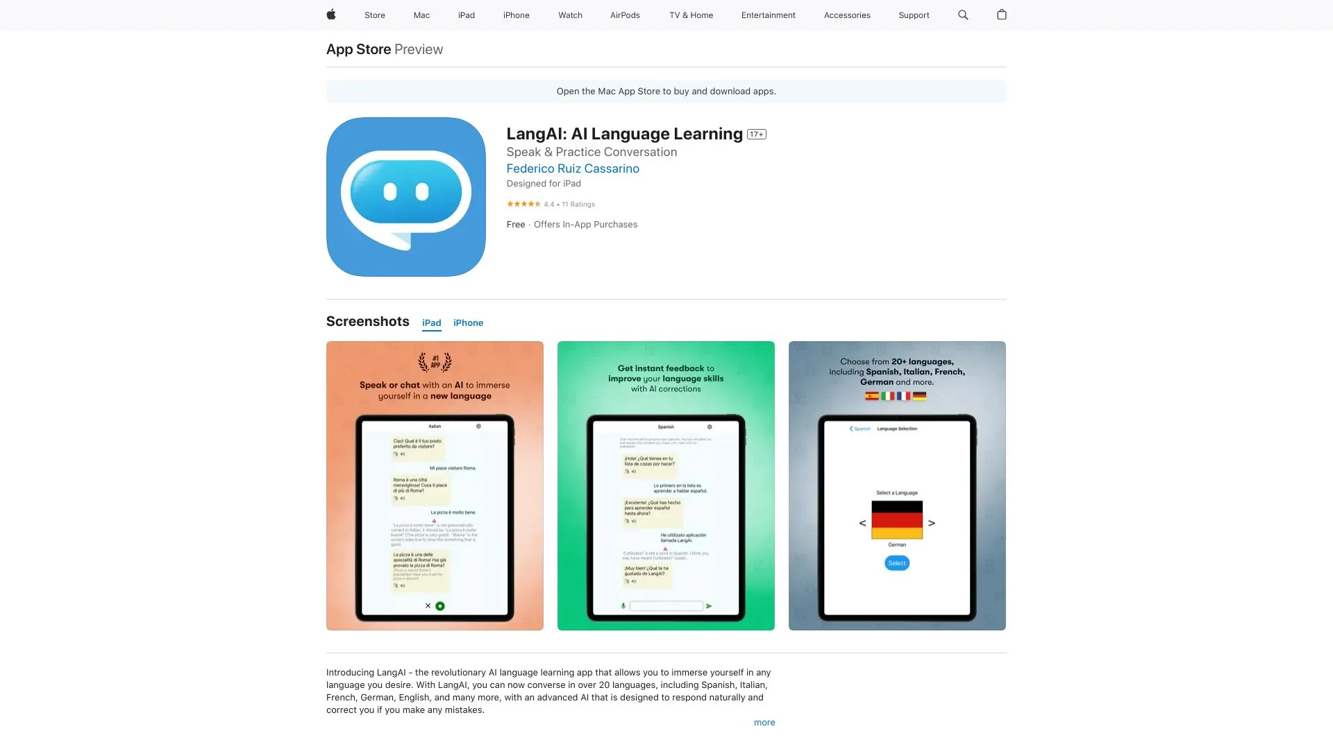 LangAI screenshot