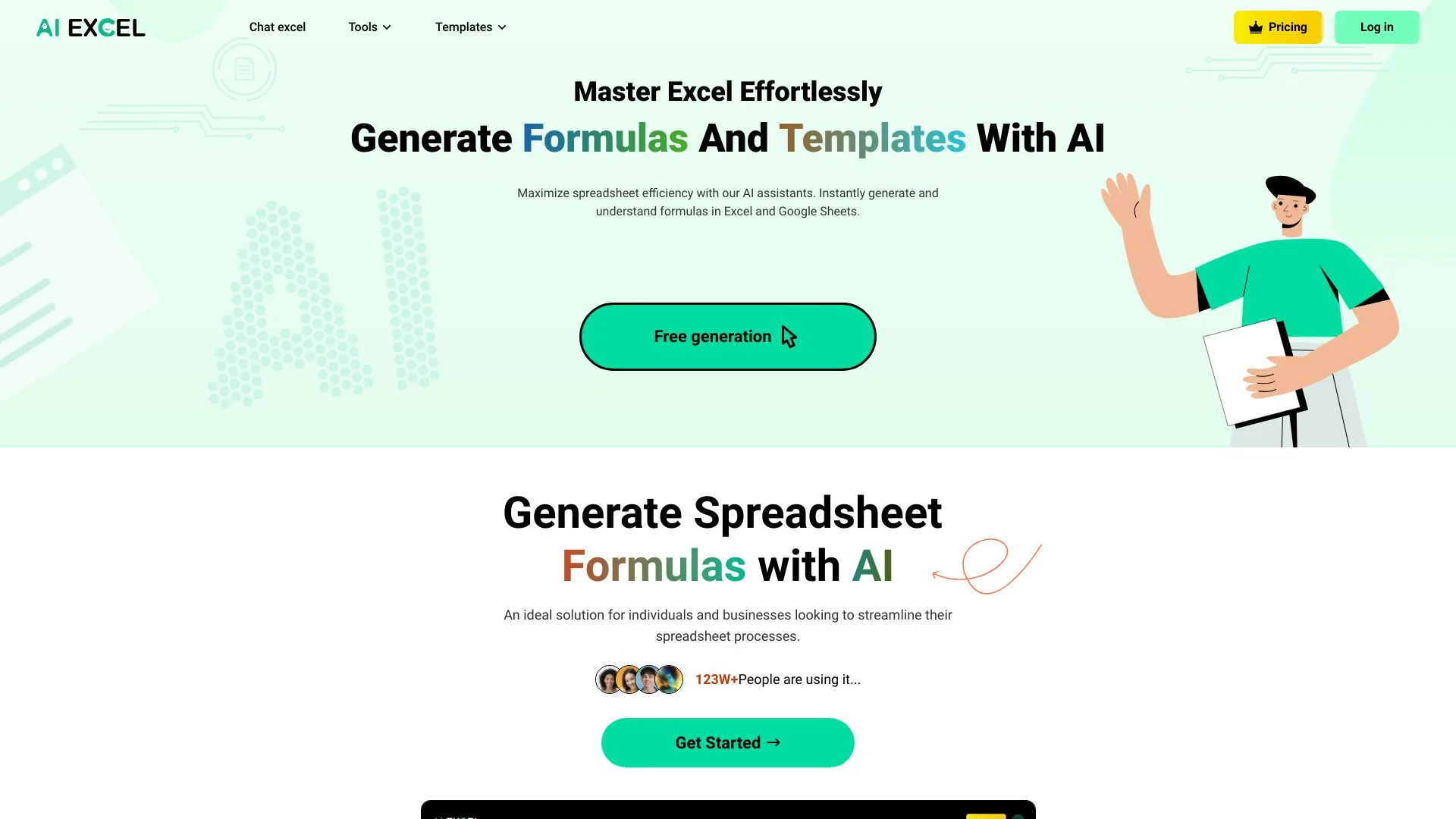 AIexcelsheet.com screenshot