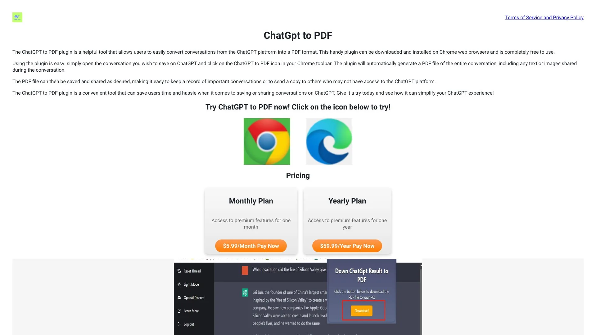 ChatPDF screenshot
