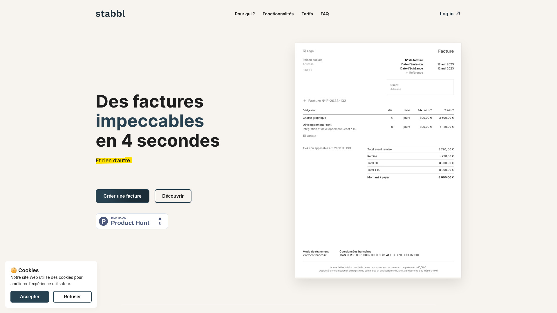 Stabbl Invoice Generator screenshot