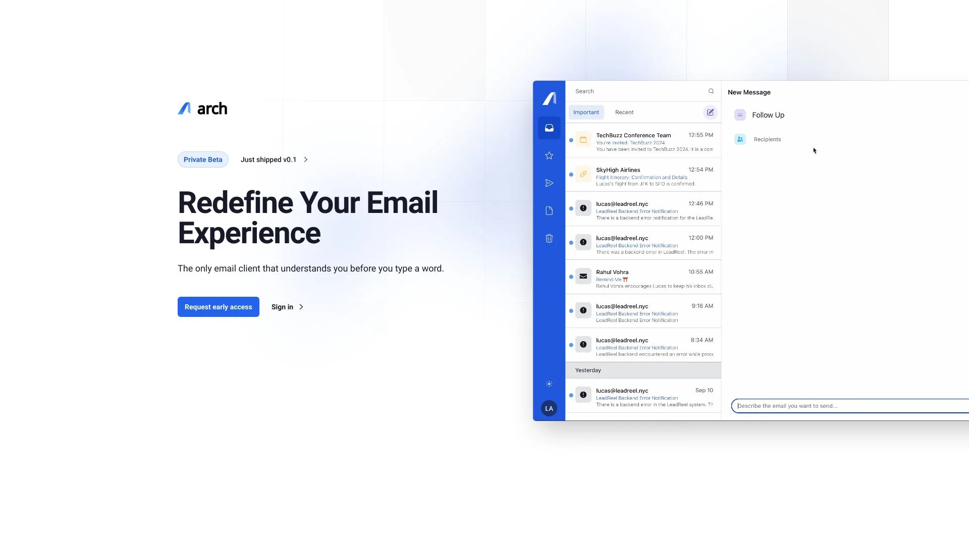 Arch Email Copilot screenshot