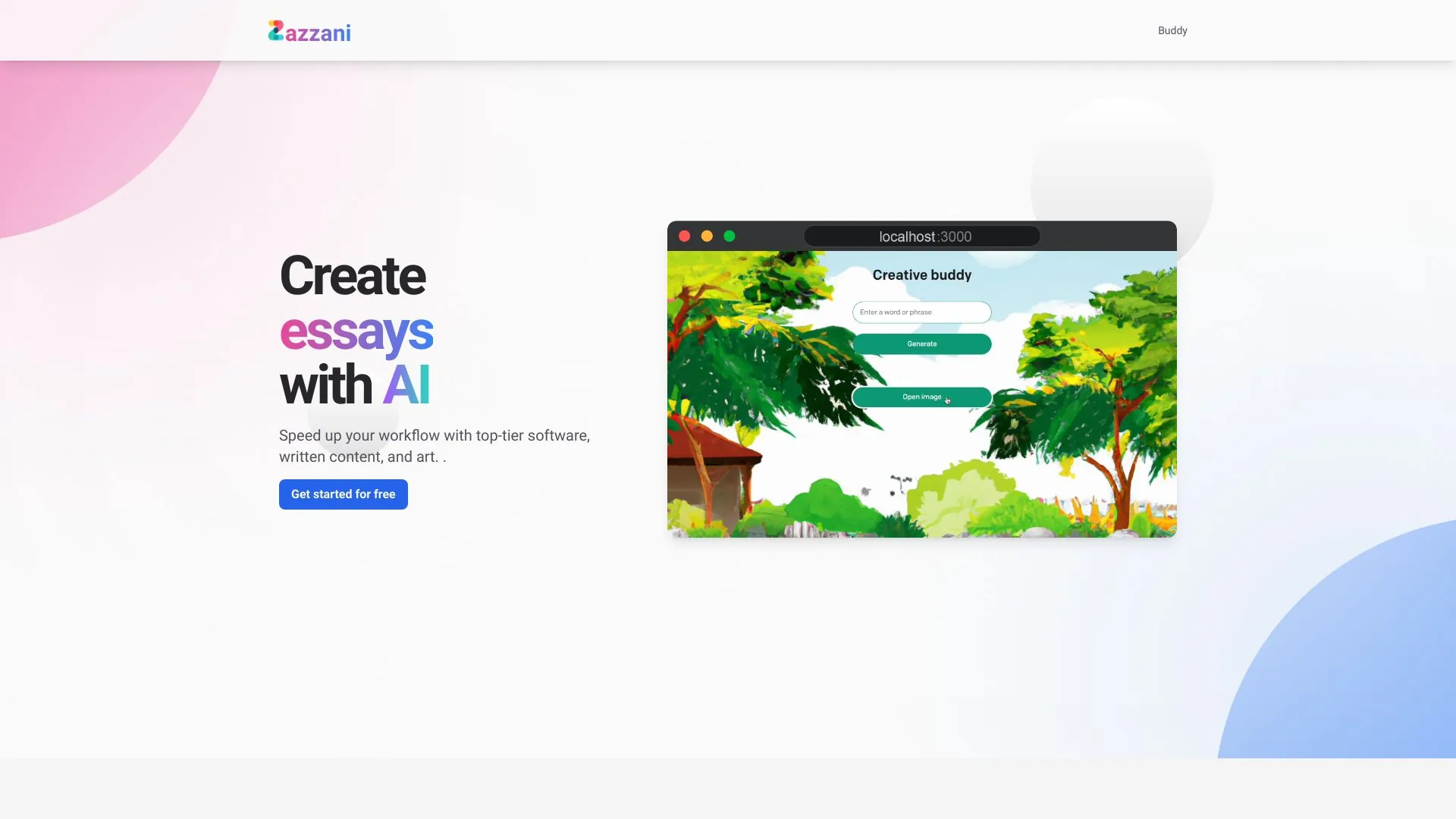Zazzani AI screenshot
