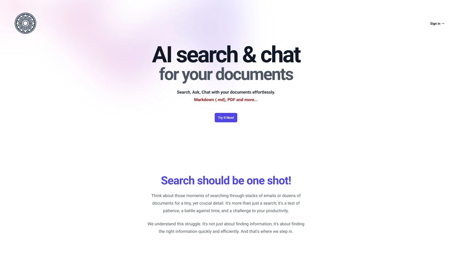 SearchMyDocs.ai screenshot