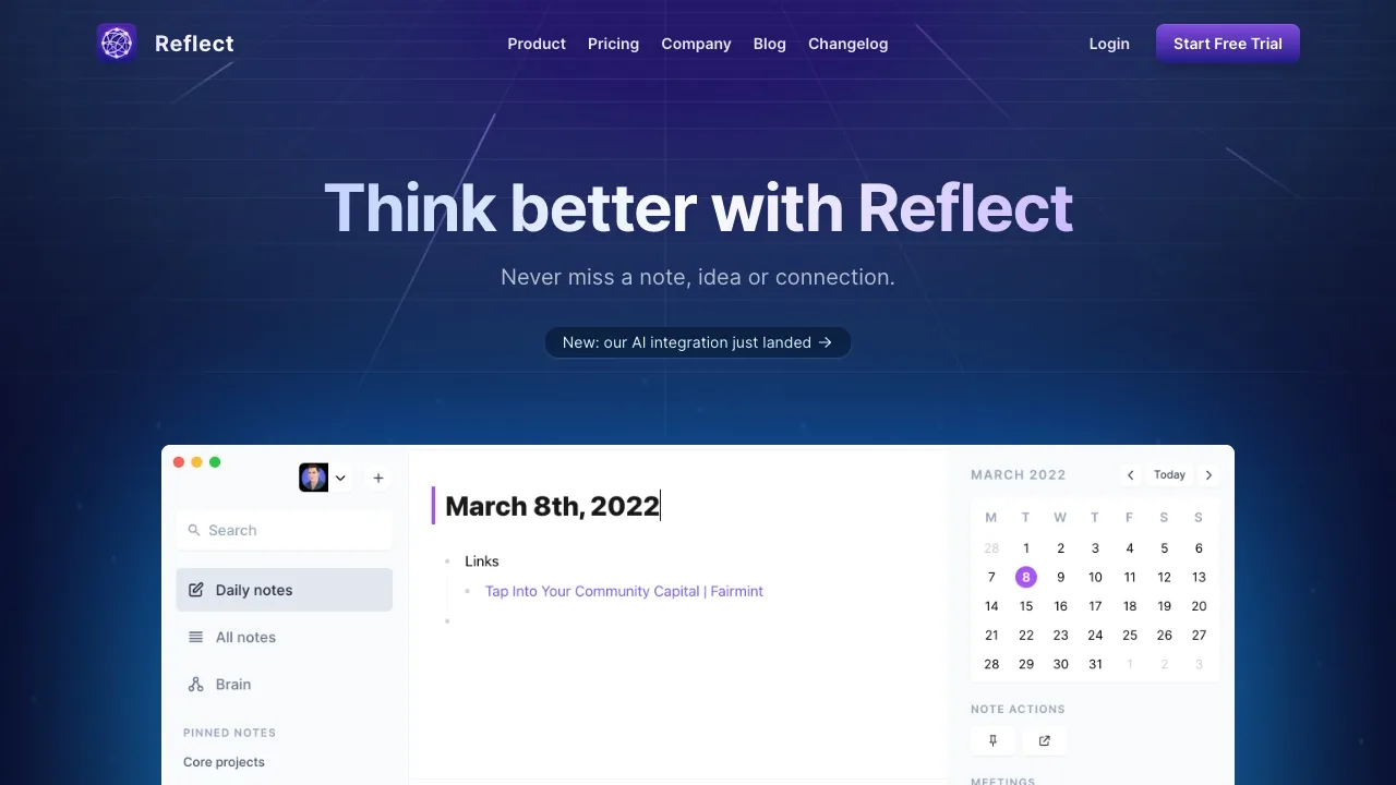 Reflect Notes screenshot