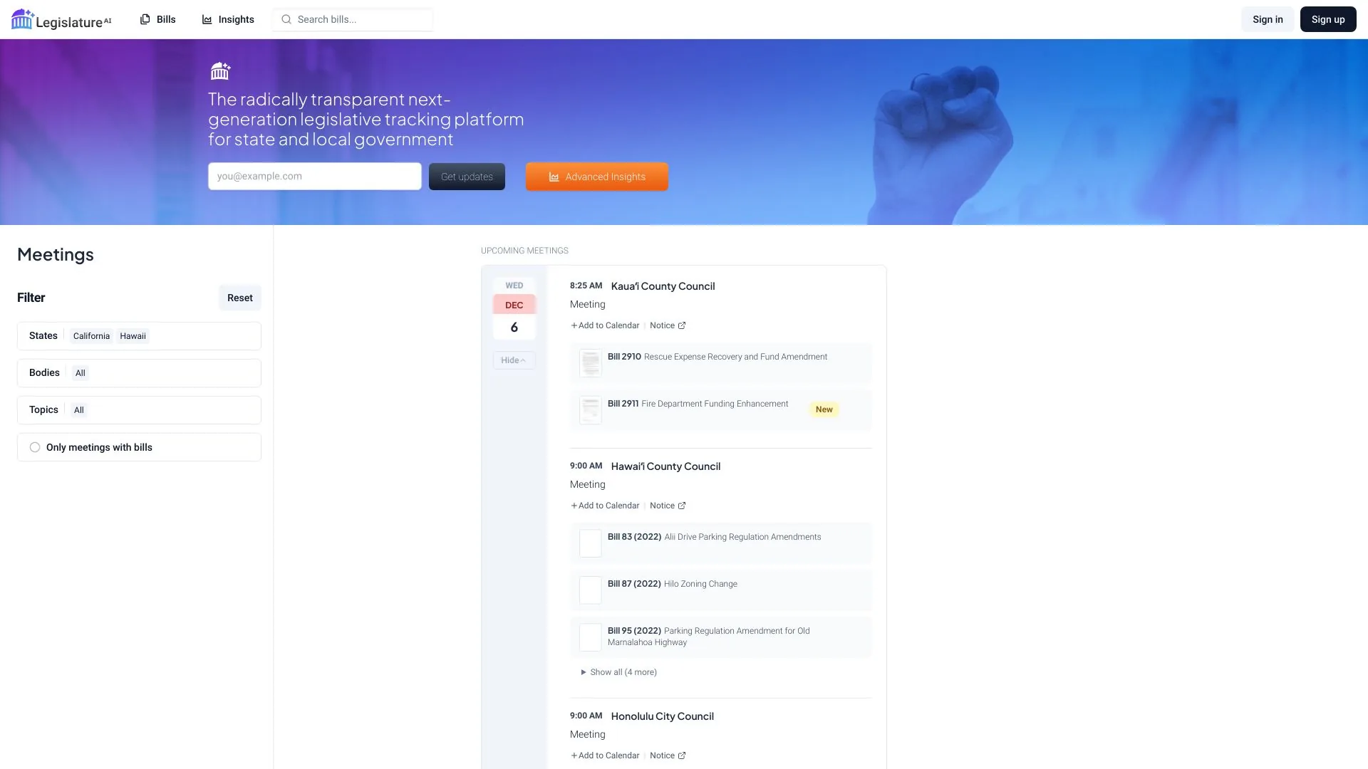 LegislatureAI screenshot
