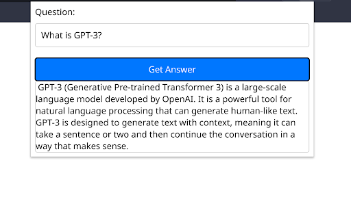 GPT-3 Q&A screenshot