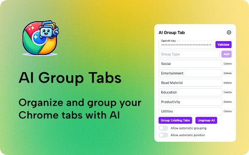 Tab Grouping AI screenshot