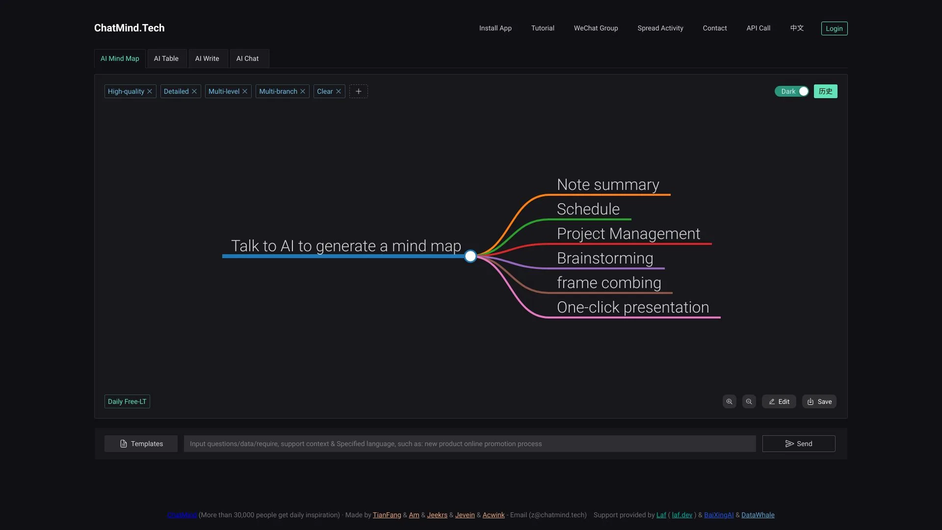 Chatmind AI Mind Map and Brainstorming screenshot