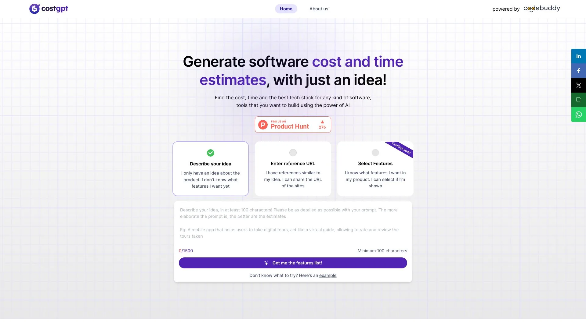 CostGPT screenshot