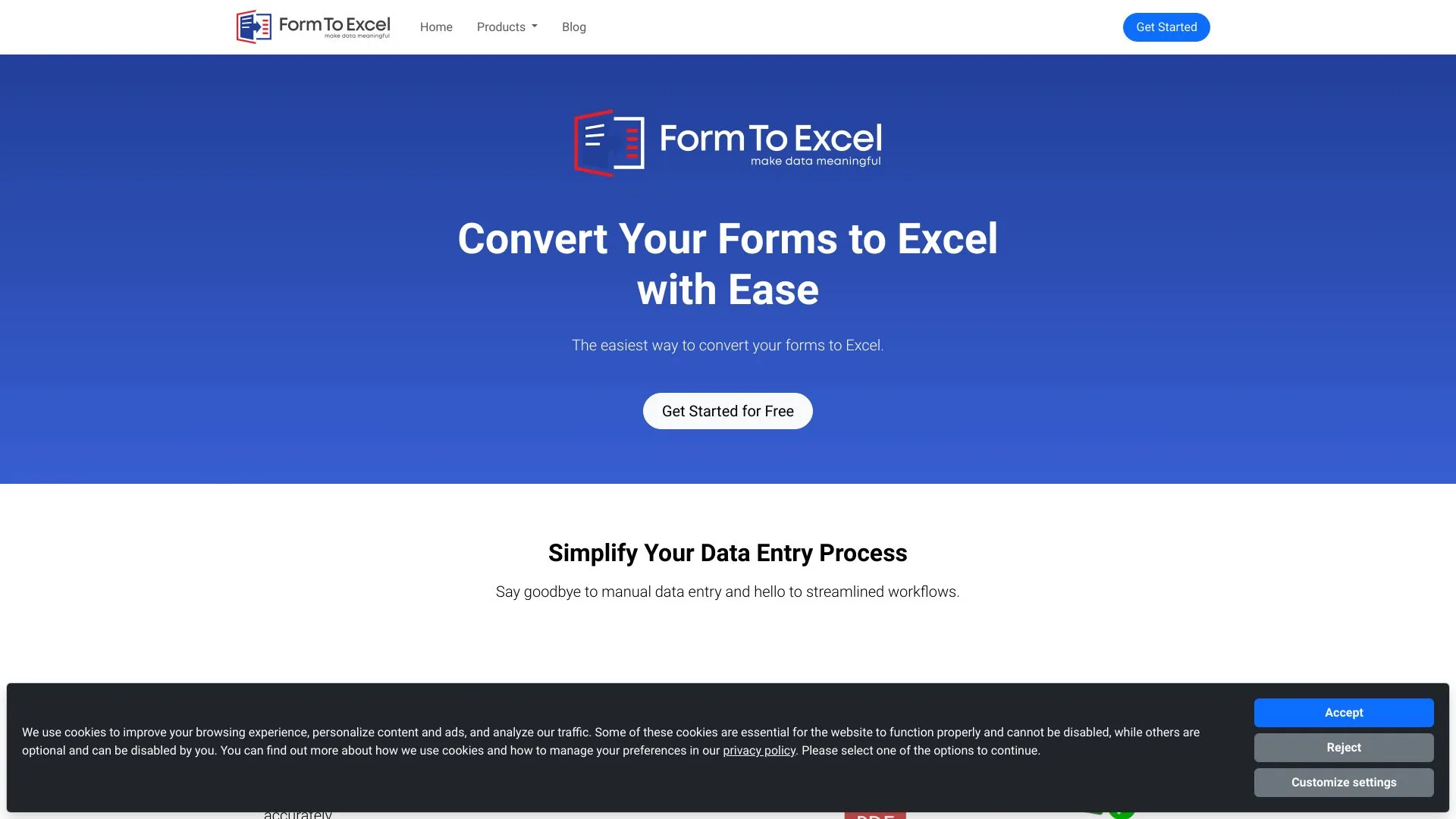 FormToExcel screenshot
