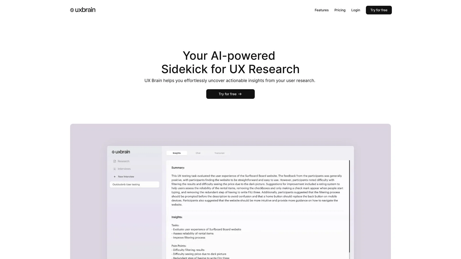UX Brain screenshot
