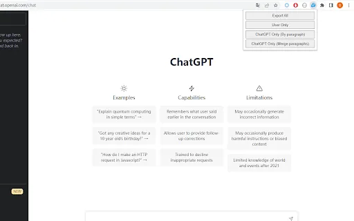 ChatGPT Content Extractor screenshot