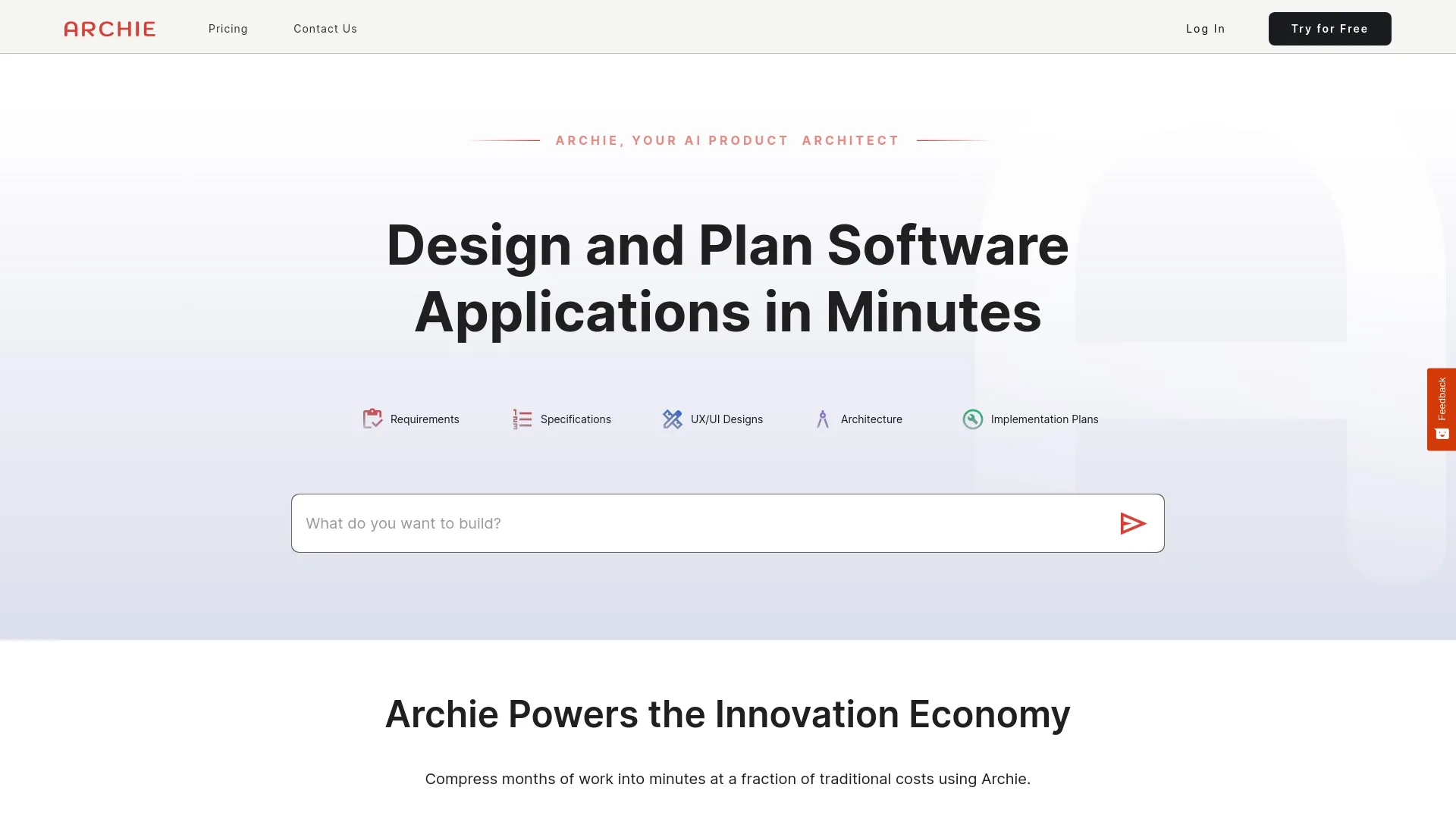 Archie AI Product Architect screenshot