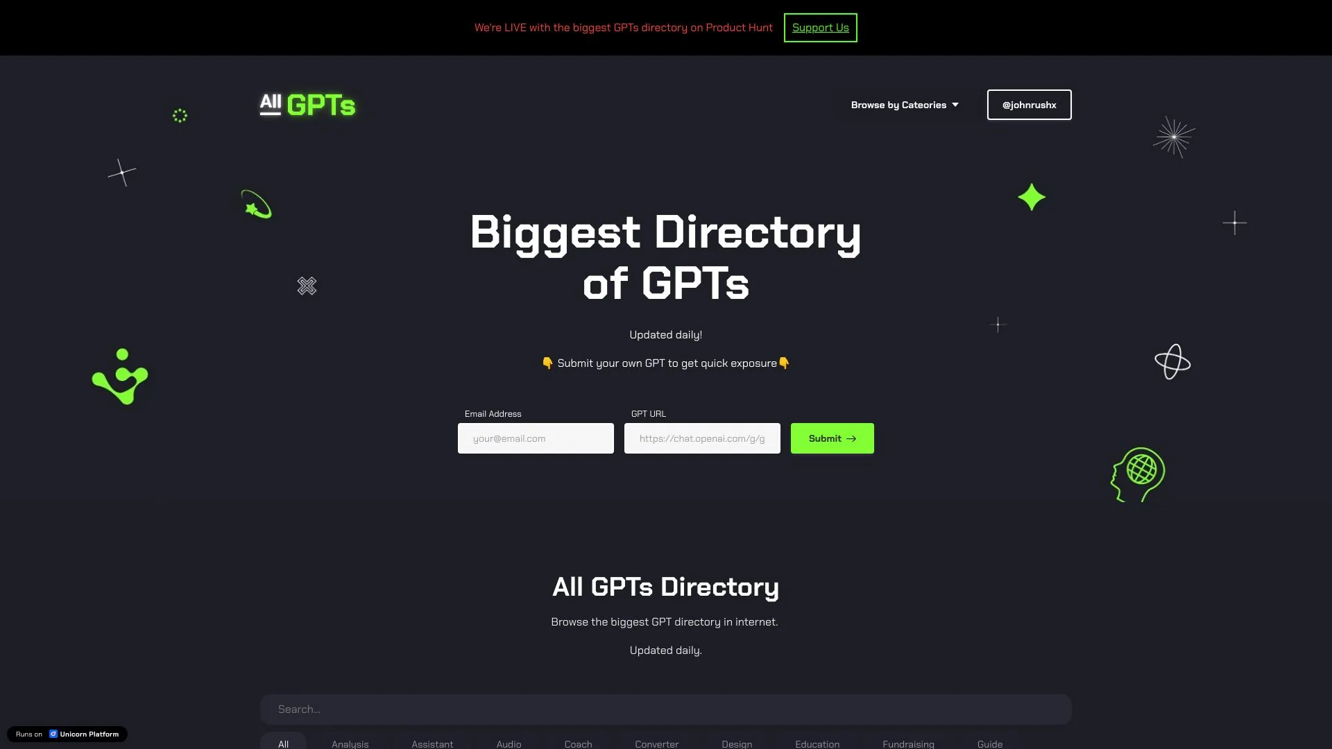 All GPTs目录 screenshot
