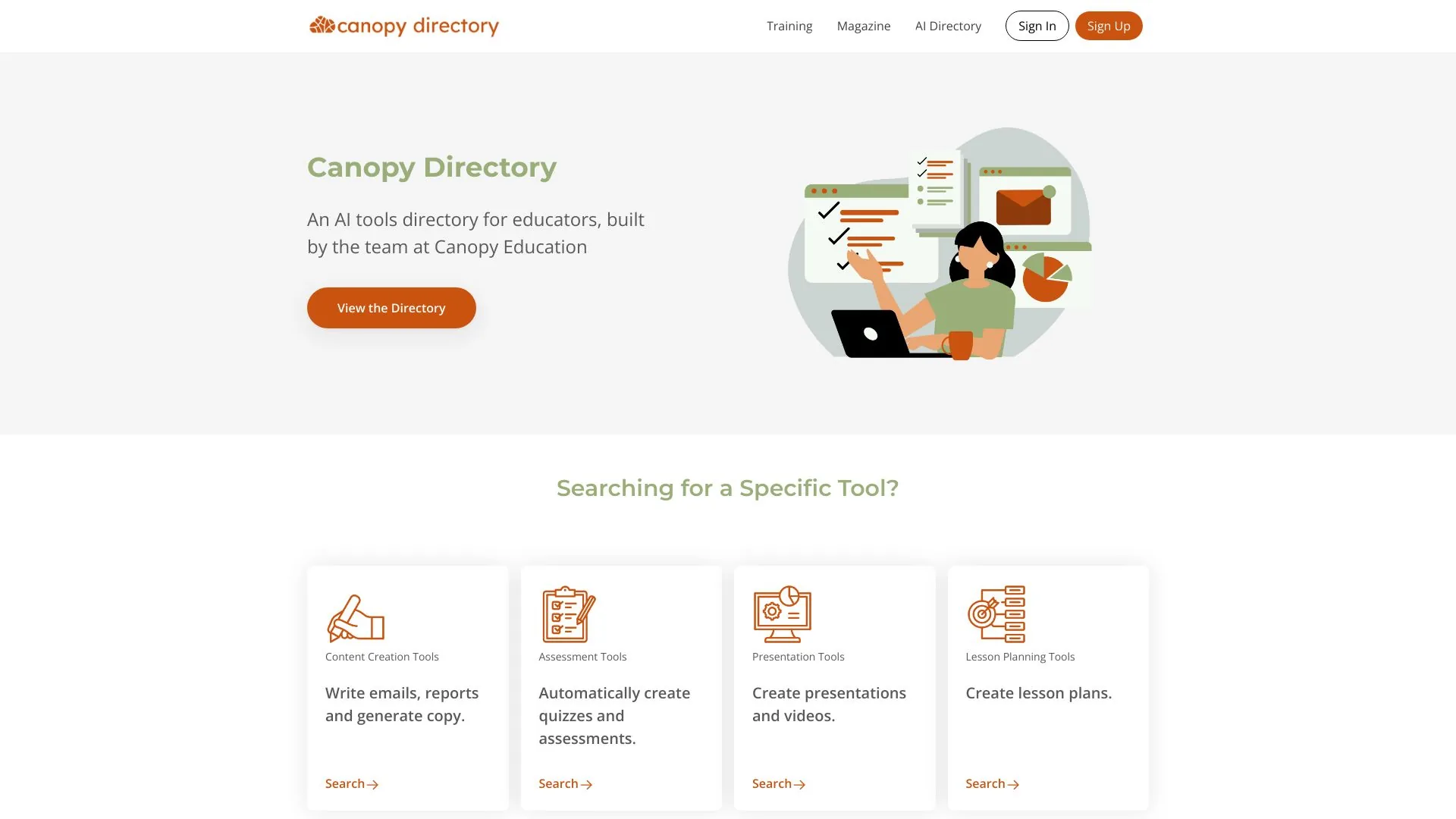 Canopy Directory - AI tools for educators screenshot