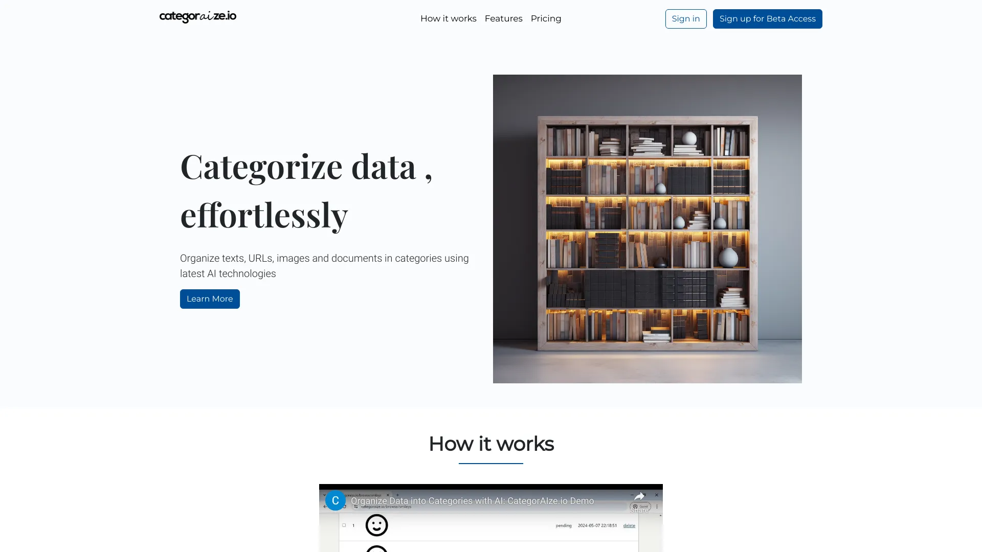 CategorAIze.io screenshot