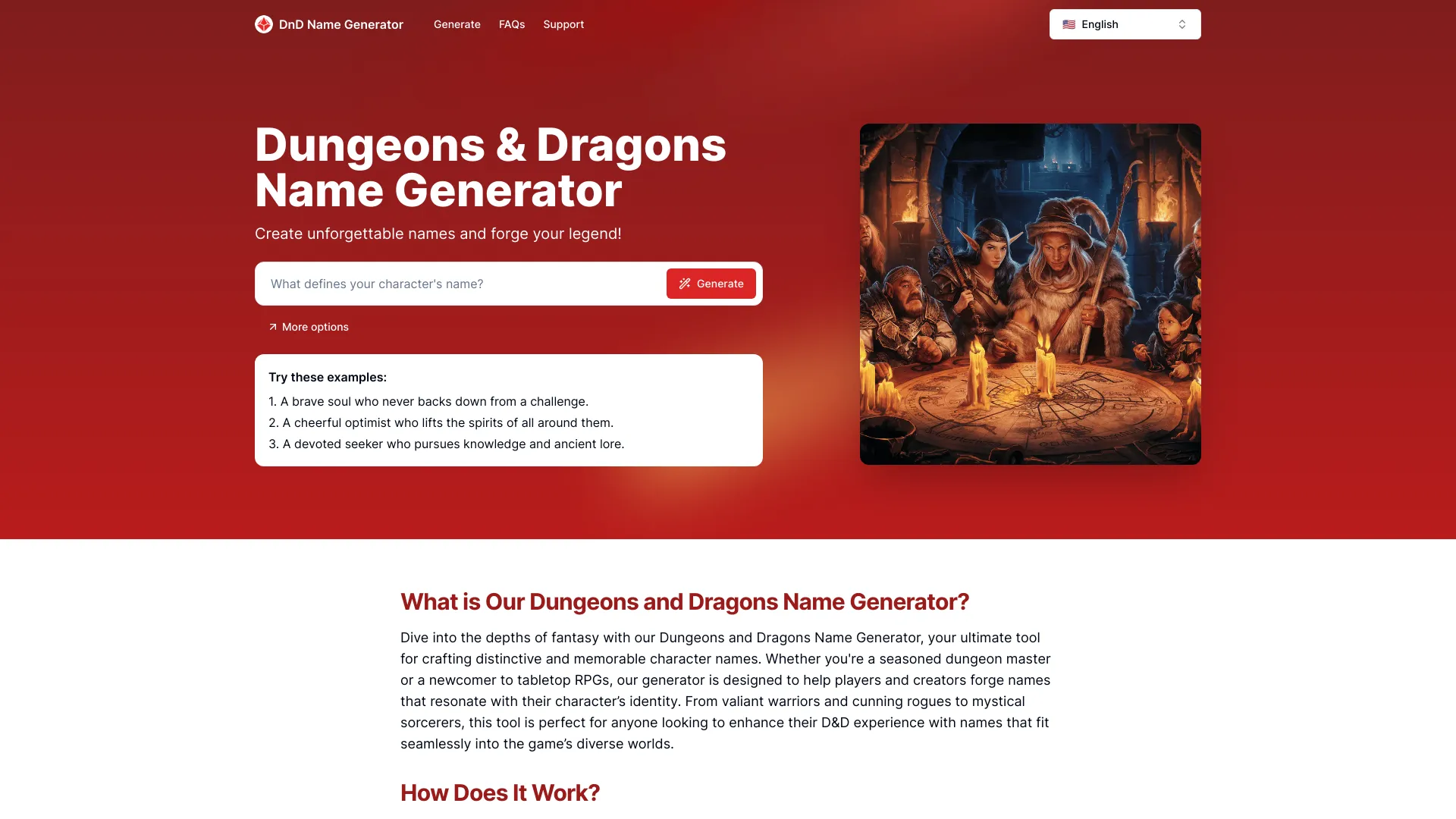DnD Name Generator screenshot