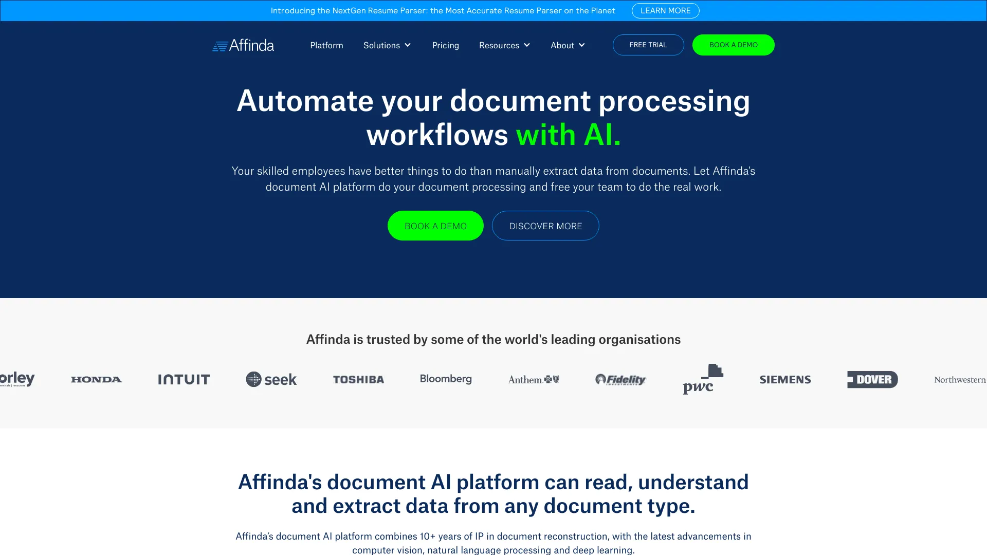 Affinda screenshot