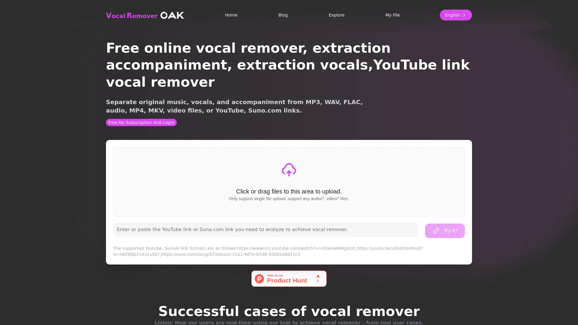 Free Online Vocal Remover screenshot