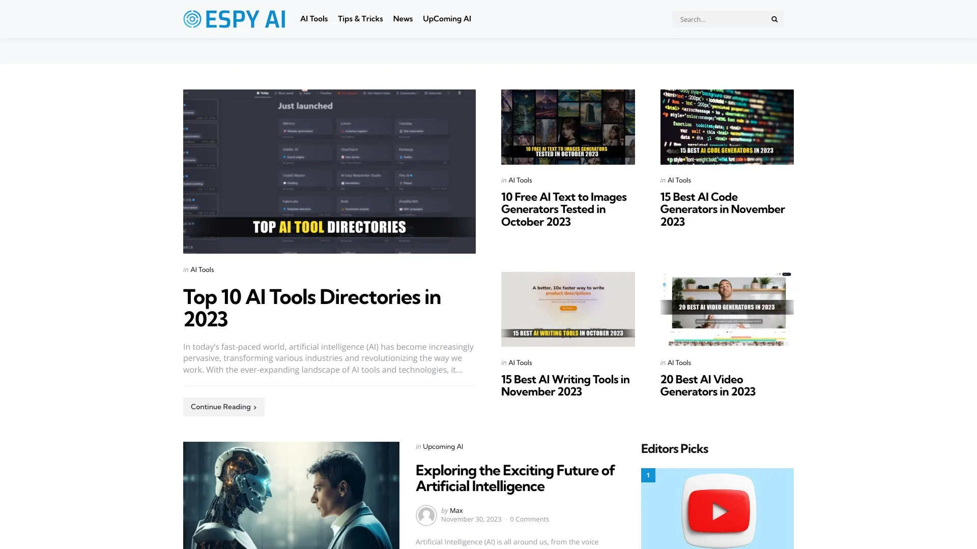 EspyAI - AI News, AI Tools And AI Tips screenshot