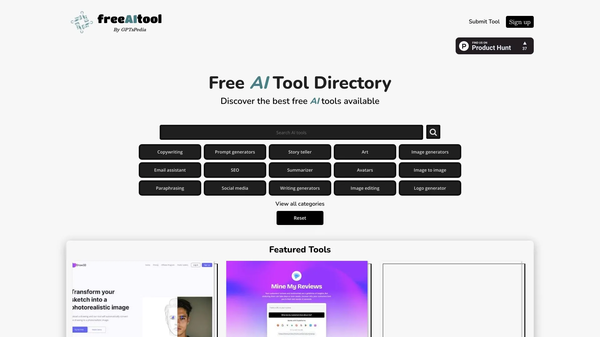 Free AI Tools Directory screenshot