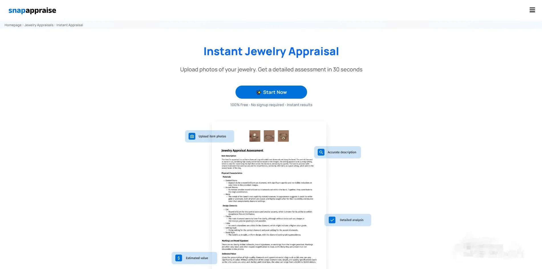 SnapAppraise screenshot