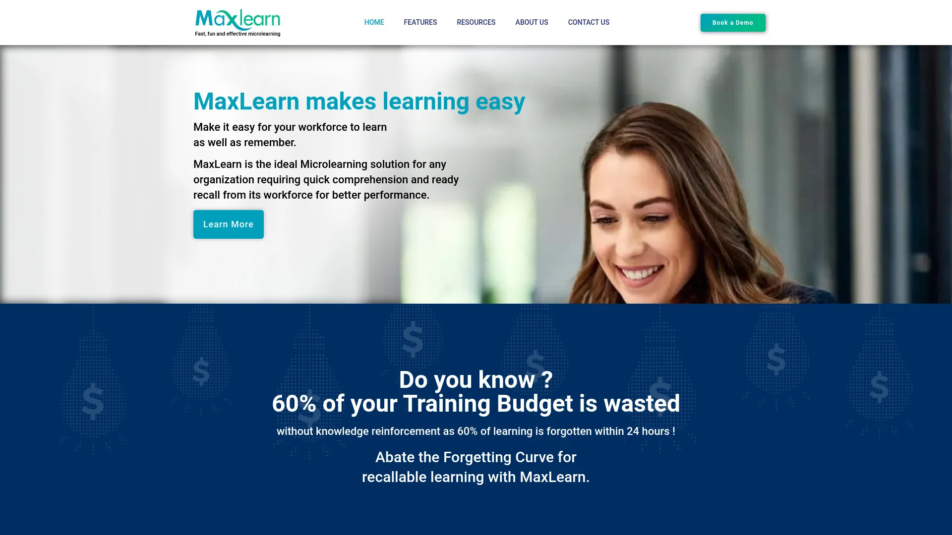 MaxLearn Microlearning Platform screenshot