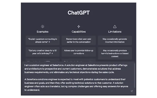 Chat GPT Extension screenshot