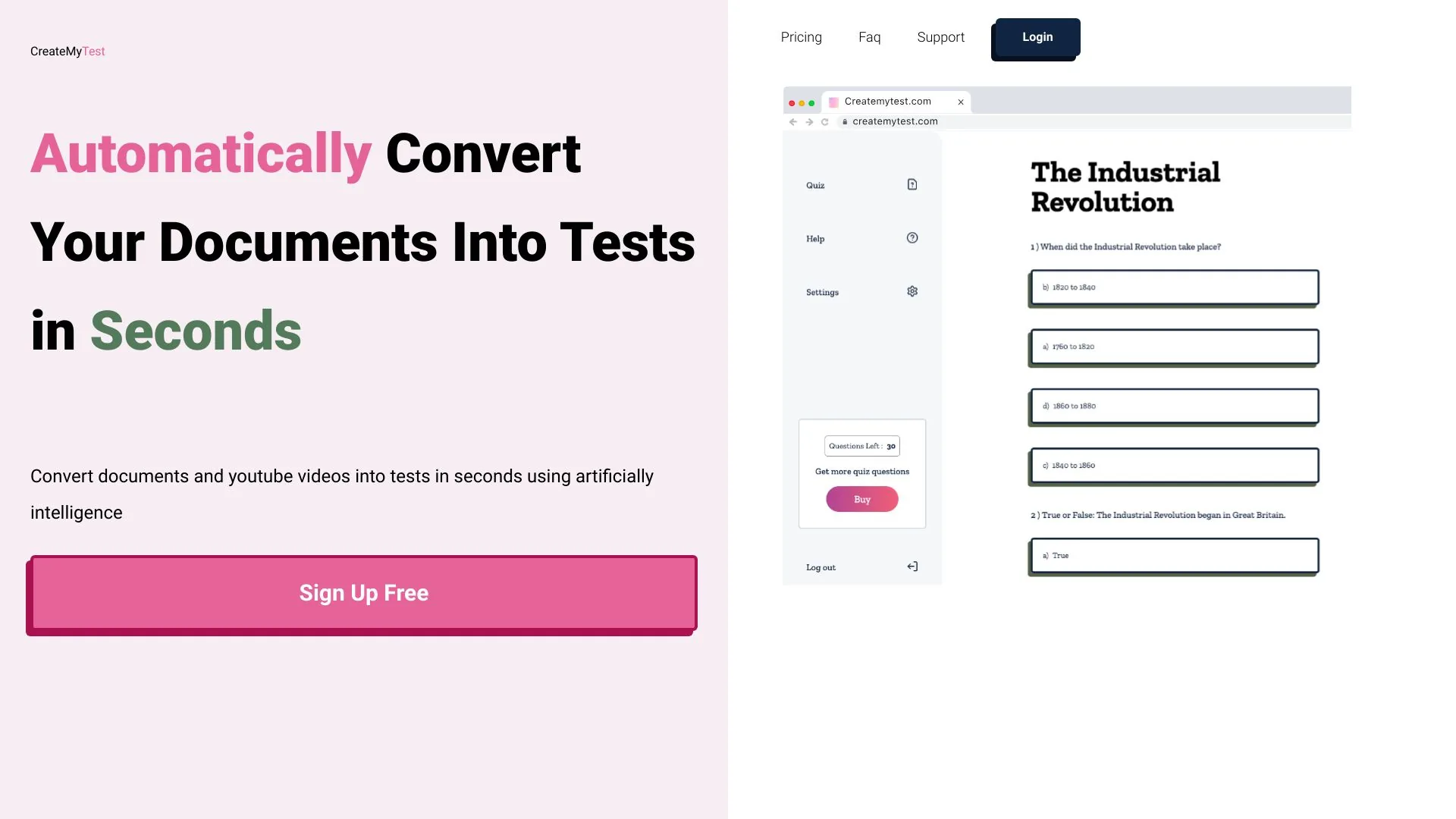 Create My Test screenshot