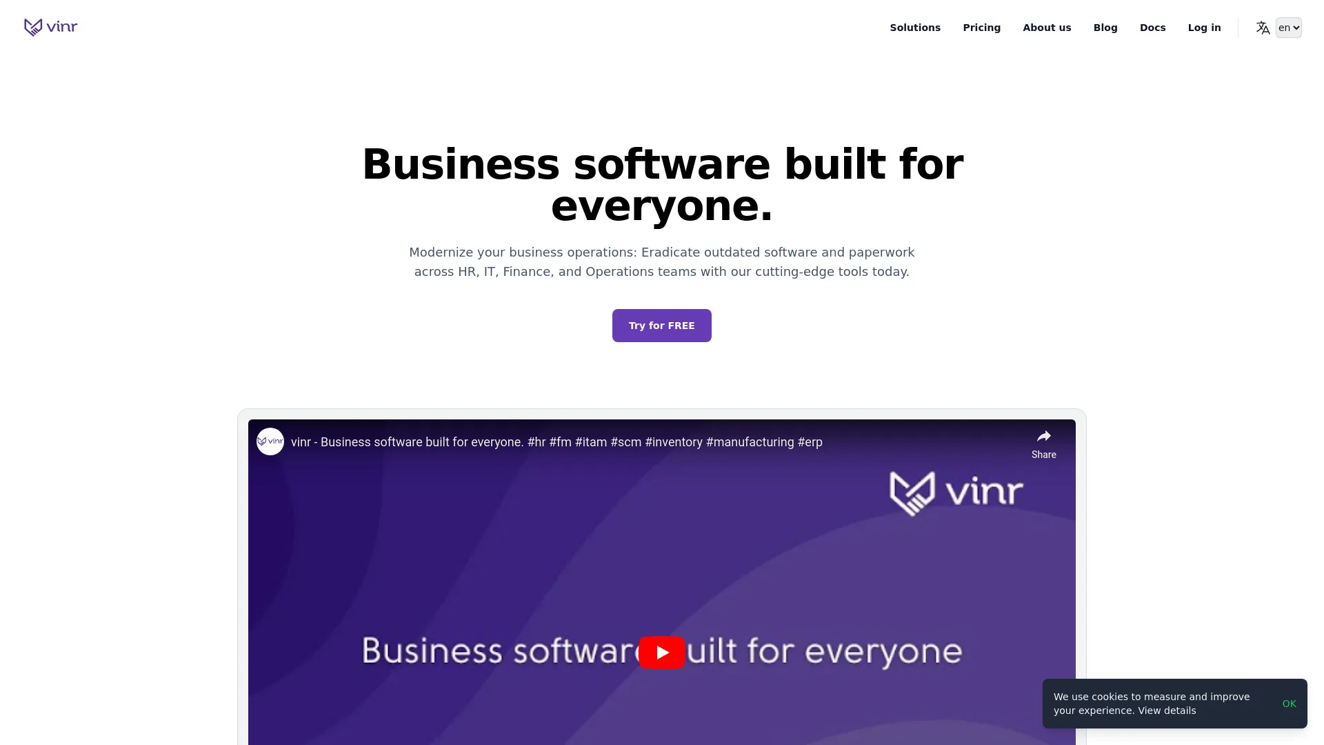 vinr Enterprise Solutions screenshot