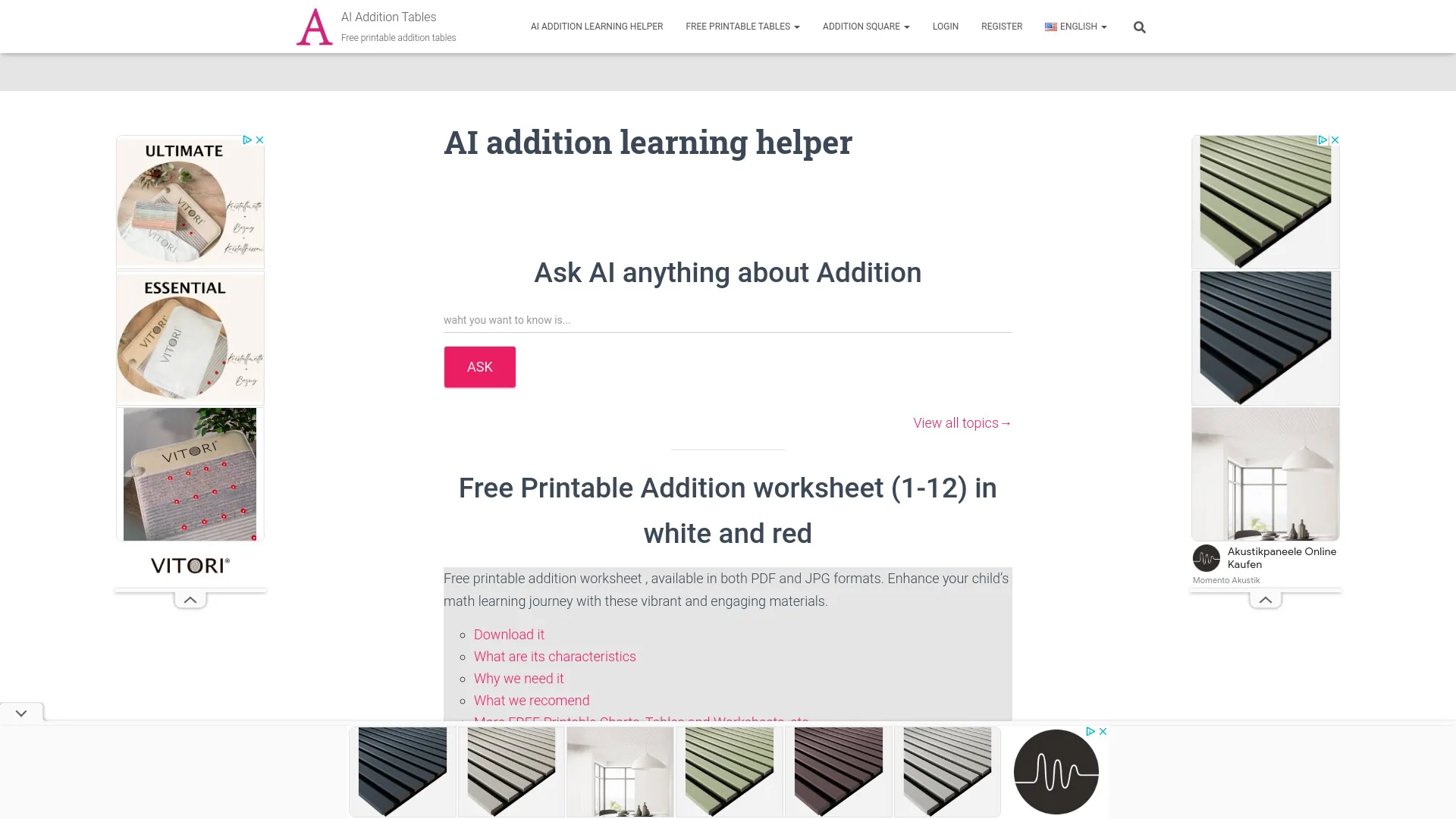 AI Addition Learning Helper screenshot