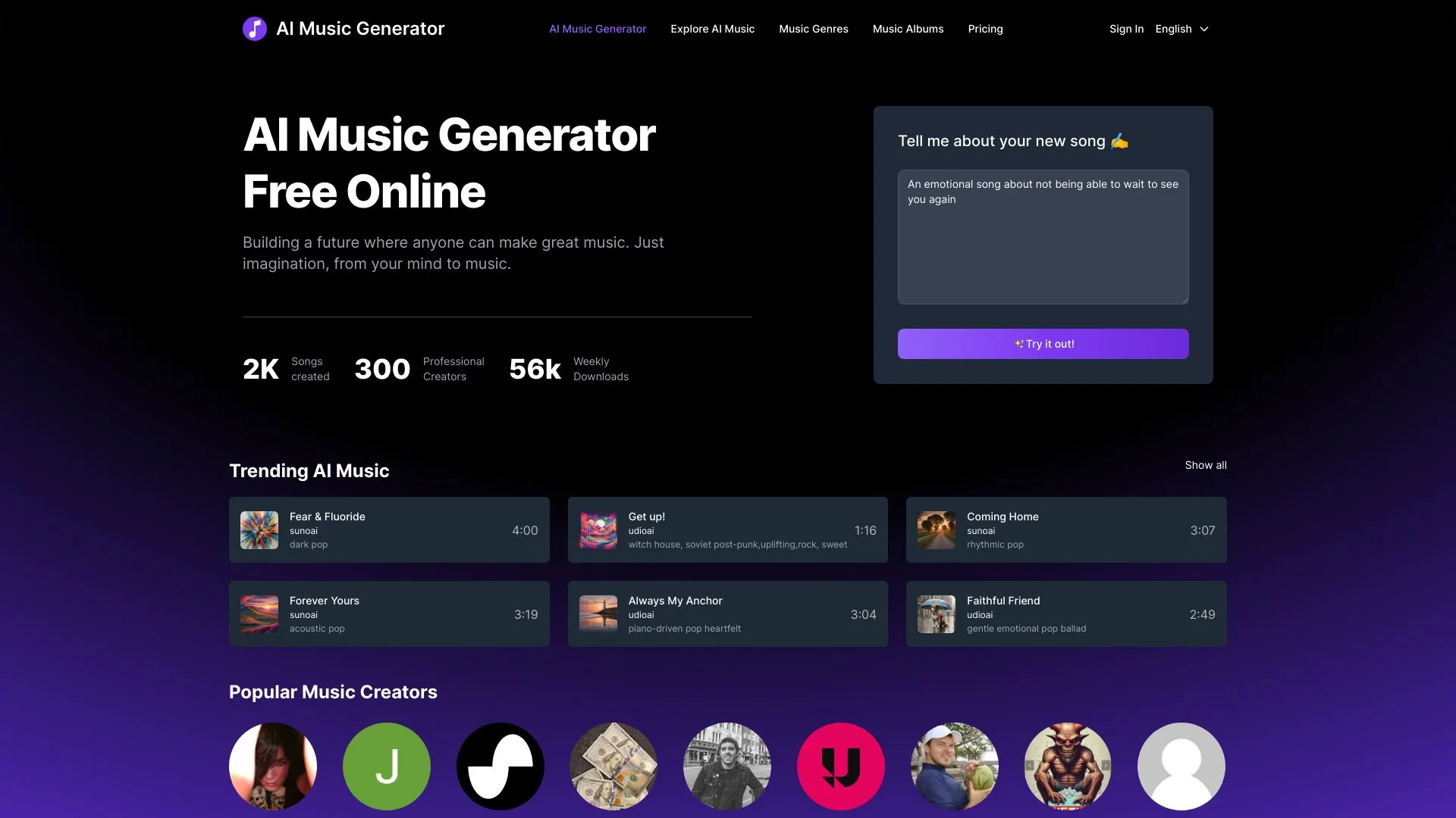 Udio AI Music Generator screenshot