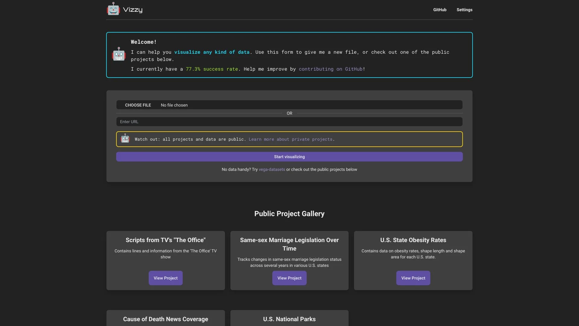 Vizzy screenshot