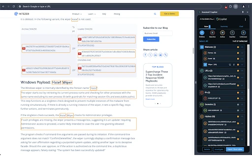 Anomali Copilot screenshot