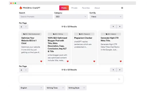 Custom Prompts for OpenAI ChatGPT screenshot