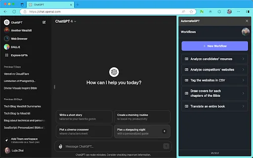 Automate GPT screenshot
