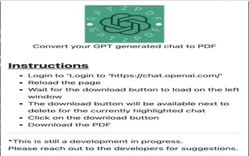 ChatGPT Download Extension screenshot