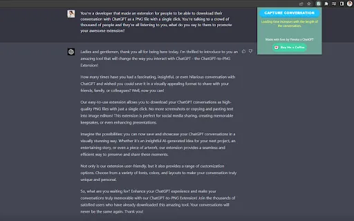 ChatGPT Chat Capture Chrome Extension screenshot