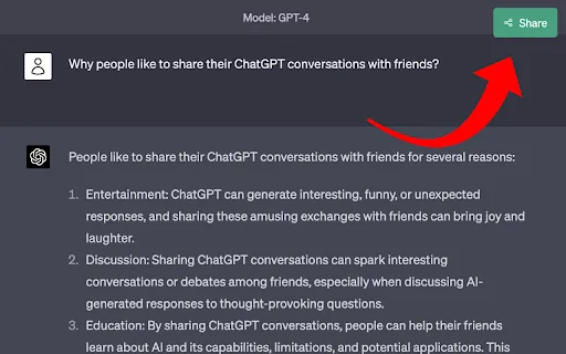 Share ChatGPT screenshot