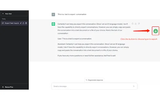 ChatGPT Conversation Export screenshot