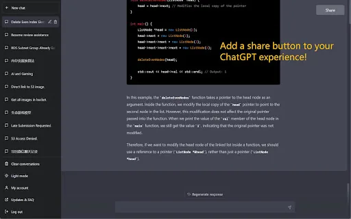 ChatGPT Share Button screenshot